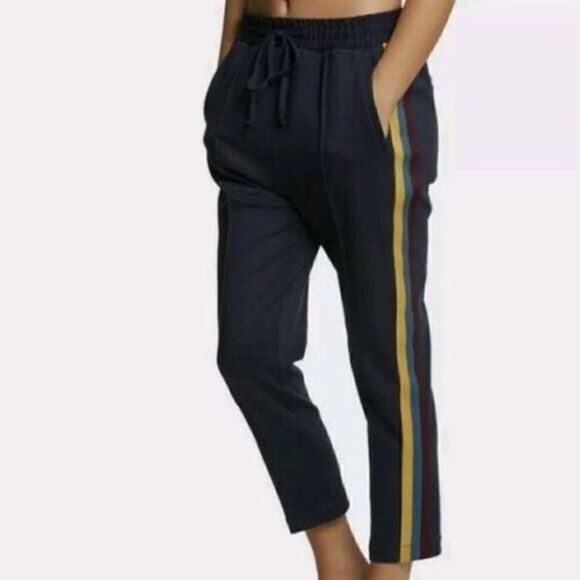 Spiritual Gangster Blue High Waisted Side Stripe Track Pants - Picture 1 of 7